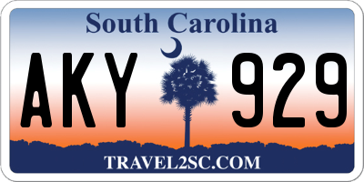SC license plate AKY929