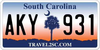 SC license plate AKY931