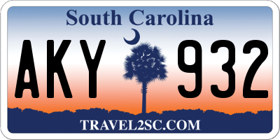 SC license plate AKY932
