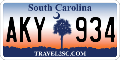 SC license plate AKY934