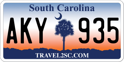 SC license plate AKY935