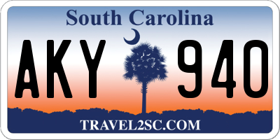 SC license plate AKY940