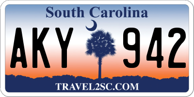 SC license plate AKY942