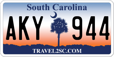 SC license plate AKY944