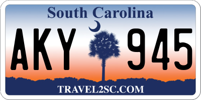 SC license plate AKY945