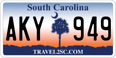 SC license plate AKY949