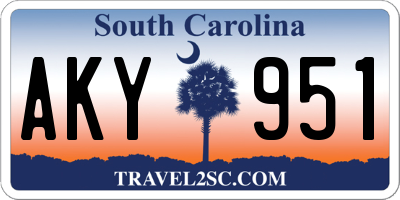 SC license plate AKY951