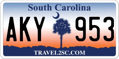 SC license plate AKY953