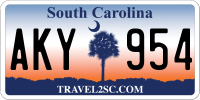SC license plate AKY954