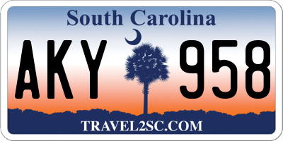 SC license plate AKY958