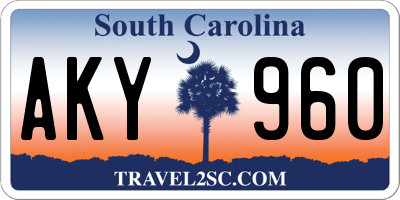 SC license plate AKY960