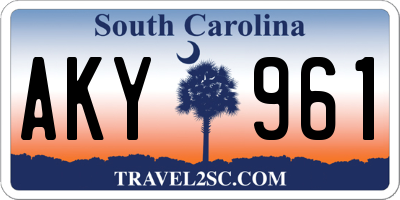 SC license plate AKY961