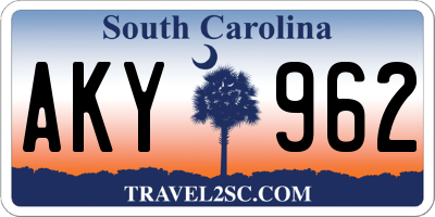 SC license plate AKY962