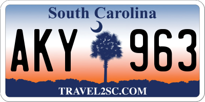 SC license plate AKY963