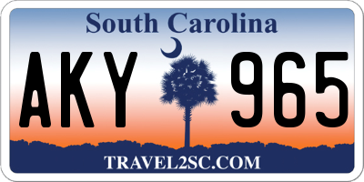 SC license plate AKY965