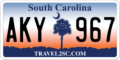 SC license plate AKY967