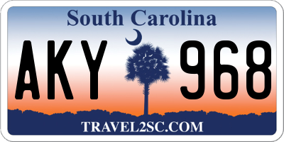 SC license plate AKY968