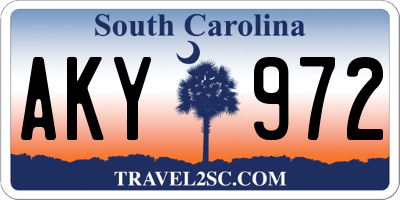 SC license plate AKY972