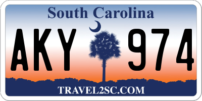 SC license plate AKY974