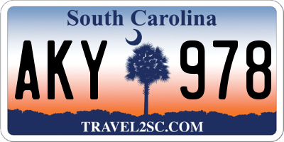 SC license plate AKY978