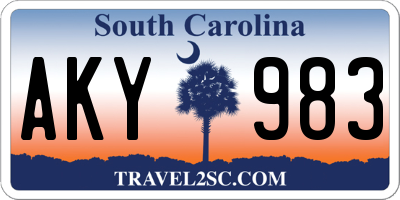 SC license plate AKY983