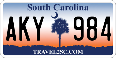 SC license plate AKY984