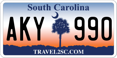 SC license plate AKY990