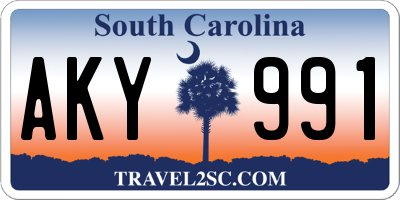 SC license plate AKY991