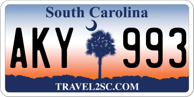 SC license plate AKY993