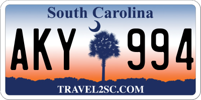 SC license plate AKY994