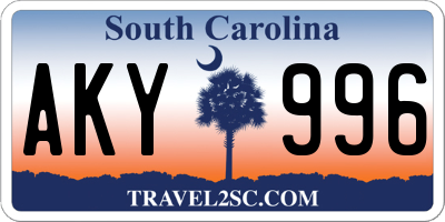 SC license plate AKY996
