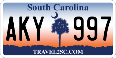 SC license plate AKY997