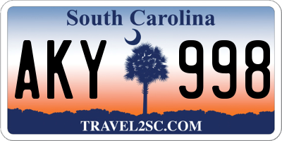 SC license plate AKY998