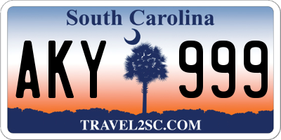 SC license plate AKY999