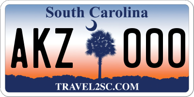 SC license plate AKZ000