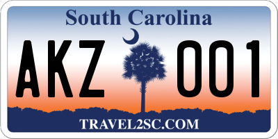 SC license plate AKZ001