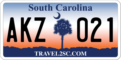 SC license plate AKZ021