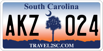 SC license plate AKZ024