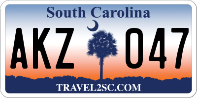 SC license plate AKZ047