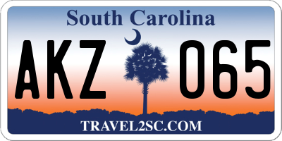 SC license plate AKZ065