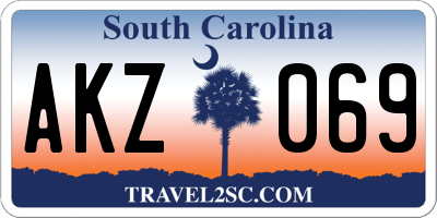 SC license plate AKZ069