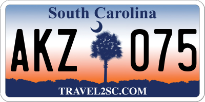 SC license plate AKZ075