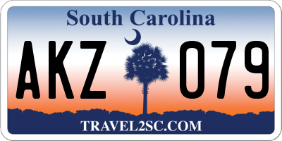 SC license plate AKZ079