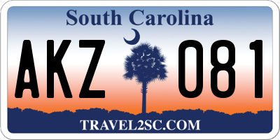SC license plate AKZ081