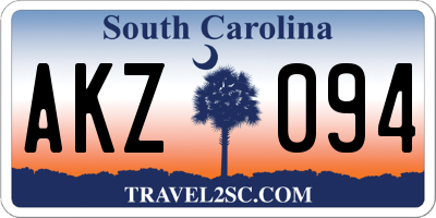 SC license plate AKZ094