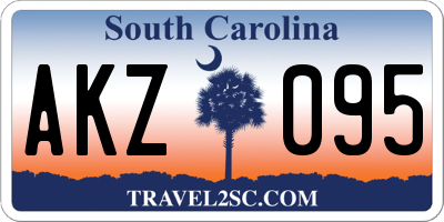 SC license plate AKZ095