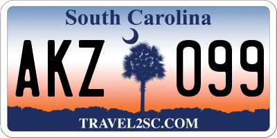 SC license plate AKZ099