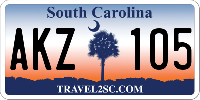 SC license plate AKZ105