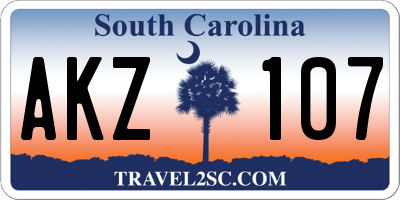 SC license plate AKZ107