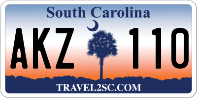 SC license plate AKZ110